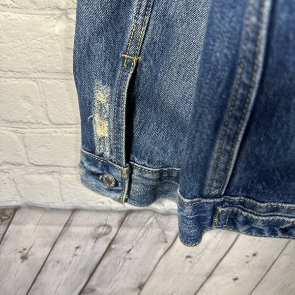 Levi's Mens 72334 Distressed XXL Blue Denim Trucker Jean Jacket Size 2XL - Picture 9 of 16